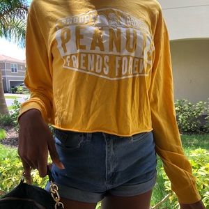 Snoopy Woodstock Friends Forever yellow sweatshirt